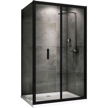 Душевой уголок Abber Sonnenstrand 90x90 AG07090B-S90B профиль Черный стекло прозрачное — фото 1, Квадратные душевые уголки