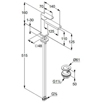Смеситель для раковины Kludi Renon 422883975 Черный матовый — фото 2, Смесители для раковины