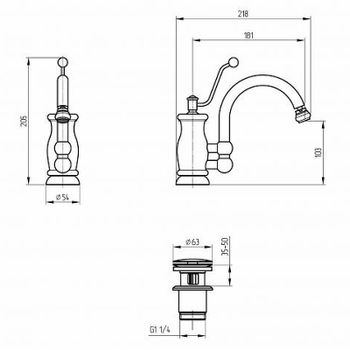 Смеситель для биде Migliore Vivaldi 19543 Золото — фото 2, Смесители для биде