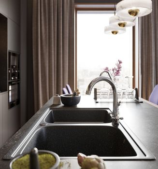 Кухонная мойка Domaci Бьелла DMC-15 DMC-15-308 Черная — фото 3, Кухонные мойки