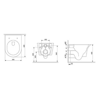 Унитаз Damixa Skyline DX35C1700SC подвесной с сиденьем Микролифт — фото 8, Подвесные унитазы