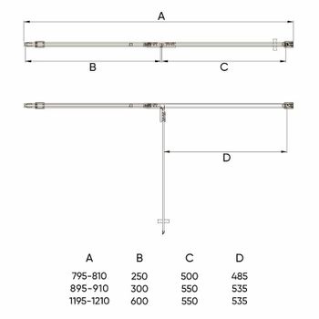 Душевая дверь Veconi Vianno VN-73B 120 VN73B-120-01-C4 профиль Черный матовый стекло прозрачное — фото 5, Распашные душевые двери
