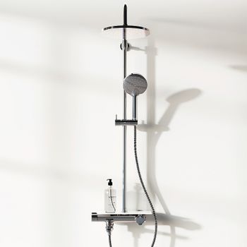 Душевая система Damixa Jupiter 977760000 с термостатом Хром — фото 2, Душевые стойки