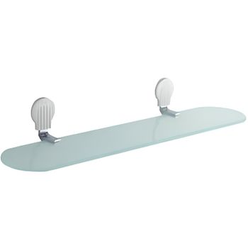 Товар: Стеклянная полка Frap F33 F3307 Хром - фото 1 Стеклянная полка Frap F33 F3307 Хром — фото 1, Полки для ванной и душа