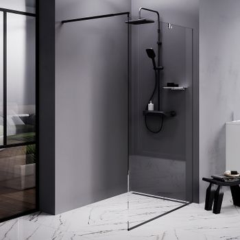 Душевая перегородка AM.PM Func 120 W84WI-120-F1-BTE профиль Черный стекло прозрачное — фото 1, Душевые перегородки