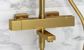 Душевая система WasserKRAFT Aisch A199.262.201.BG Thermo с термостатом Золото матовое — фото 9, Душевые стойки