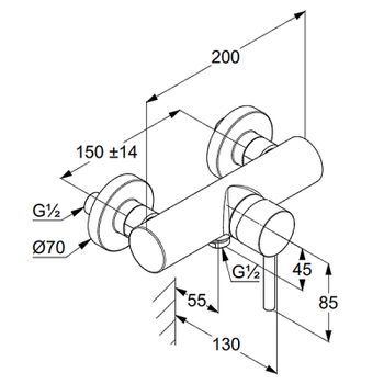 Смеситель для душа Kludi Bozz 388313976 Черный — фото 2, Смеситель для душа