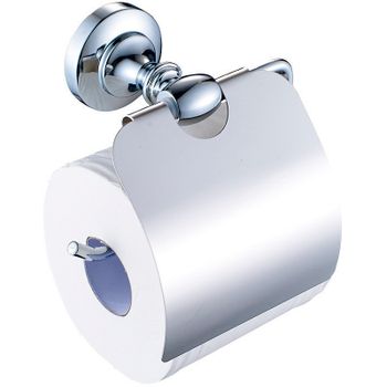 Держатель туалетной бумаги CeramaLux Bianco 52007 с крышкой Хром — фото 1, Держатели туалетной бумаги