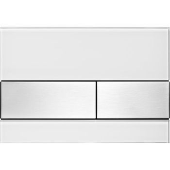 Клавиша смыва Tece Square 9240801 для унитаза Белая Нержавеющая сталь — фото 1, Кнопки смыва