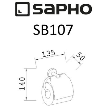 Держатель туалетной бумаги Sapho Samba SB107 с крышкой Хром — фото 2, Держатели туалетной бумаги