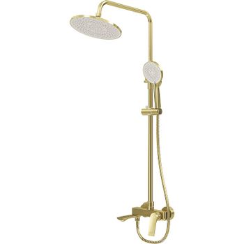 Душевая система Grossman Galaxy 500.K35.01.320 Золото брашированное — фото 1, Душевые стойки