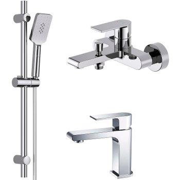 Комплект смесителей Aquatek Лира AQ1430CR Хром — фото 1, Готовые комплекты для ванной комнаты