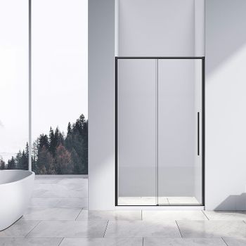 Душевая дверь Vincea Slim-N 110 VDS-4SN110CLB профиль Черный стекло прозрачное — фото 1, Раздвижные душевые двери