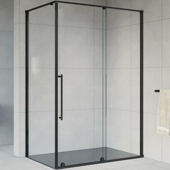 Душевой уголок Vincea Arno 120х90 VSR-1A9012CLB профиль Черный стекло прозрачное — фото 1, Прямоугольные душевые уголки