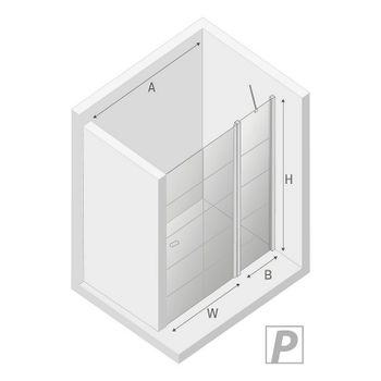 Душевая дверь New Trendy New Soleo Black 90 R D-0293A профиль Черный стекло прозрачное — фото 8, Распашные душевые двери