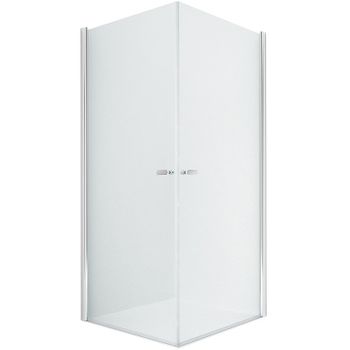Душевой уголок New Trendy New Soleo Chrome 100х100 D-0142A/D-0142A профиль Хром стекло прозрачное — фото 1, Квадратные душевые уголки