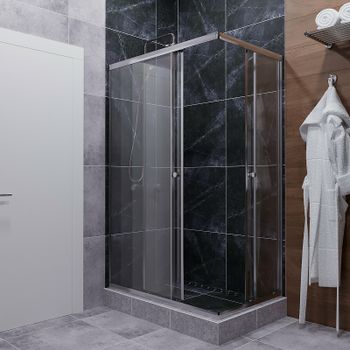 Душевой уголок Triton Вента-Хром 120х80 Щ0000049618 профиль Хром стекло прозрачное — фото 4, Прямоугольные душевые уголки