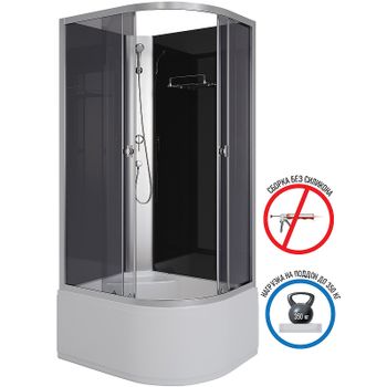 Душевая кабина Niagara Eco 90x80 L E90/80/40L/TN/BK без гидромассажа — фото 2, Душевые кабины