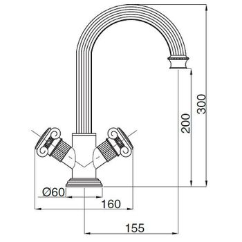 Смеситель для раковины Cezares Aphrodite APHRODITE-LS2-02-S1 Бронза — фото 2, Смесители для раковины