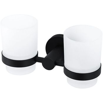 Стакан для зубных щеток Frap F302 F30208 двойной Черный матовый — фото 1, Стаканы для зубных щеток