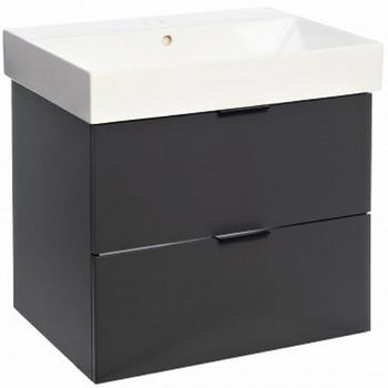 Тумба с раковиной Veedi Modern Line 60 14000011 подвесная Графит — фото 2, Тумбы с раковиной