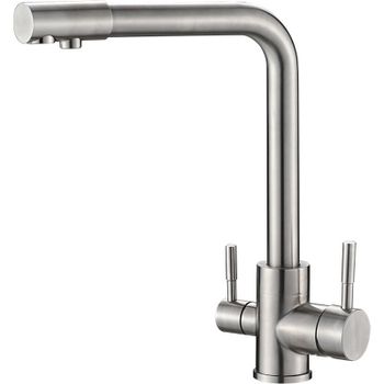 Смеситель для кухни ZorG Steel Hammer SH 801 INOX Нержавеющая сталь — фото 1, Смесители для кухни