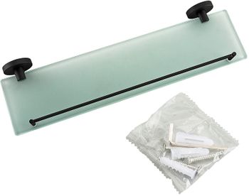 Стеклянная полка Frap F302 F30207 Черная матовая — фото 8, Полки для ванной и душа