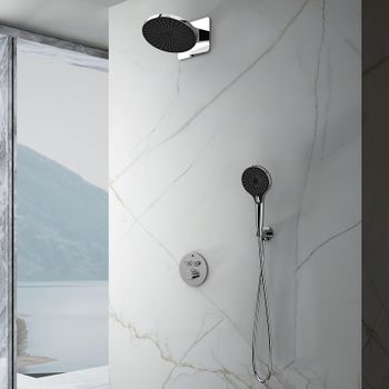 Душевая система Vincea Inspire VSFW-3I22MT5CH с термостатом Хром — фото 1, Встраиваемые душевые комплекты