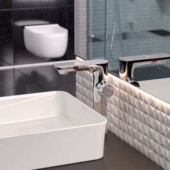 Смеситель для раковины Berges Morans 076003 с термостатом Хром — фото 8, Смесители для раковины