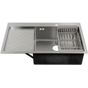 Кухонная мойка Fabia 80х50 80503R Сатин — фото 1, Кухонные мойки