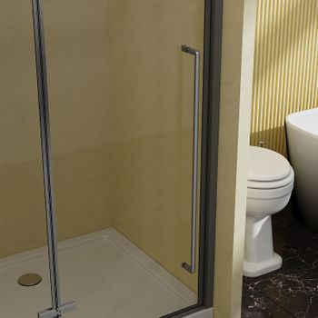 Душевая дверь Vincea Slim-N 90 VDPH-5SN900CLGM профиль Вороненая сталь стекло прозрачное — фото 4, Распашные душевые двери