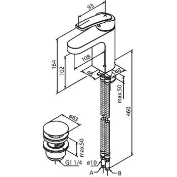 Смеситель для раковины Damixa Slate 658477400 Хром — фото 4, Смесители для раковины