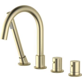 Смеситель на борт ванны Timo Saona 2330/17Y с термостатом Золото матовое — фото 1, Смесители на борт ванны