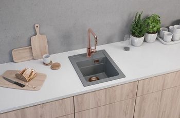 Кухонная мойка Alveus Granital Atrox 10 Concrete G81 400x500 1139770 Бетон — фото 4, Кухонные мойки