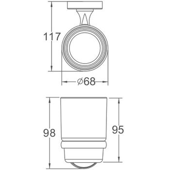 Стакан для зубных щеток Haiba HB1906-1 Хром — фото 2, Стаканы для зубных щеток