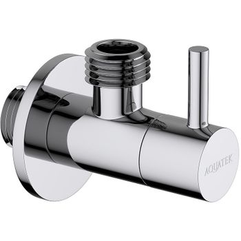 Запорный вентиль Aquatek AQ2452CR угловой Хром — фото 1, Комплектующие для душевого оборудования