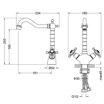 Смеситель для раковины Timo Nelson 0143/03F Черный — фото 3, Смесители для раковины
