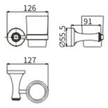Стакан для зубных щеток CeramaLux Valencia 88502G Золото — фото 2, Стаканы для зубных щеток