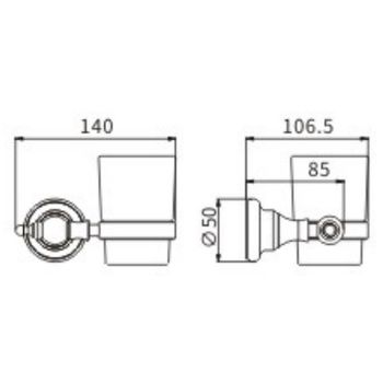 Стакан для зубных щеток CeramaLux Elegance 95802 Черный матовый — фото 2, Стаканы для зубных щеток