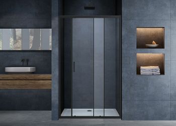 Душевая дверь Vincea Alpha 110 VDS-3AL110CLB профиль Черный стекло прозрачное — фото 3, Раздвижные душевые двери