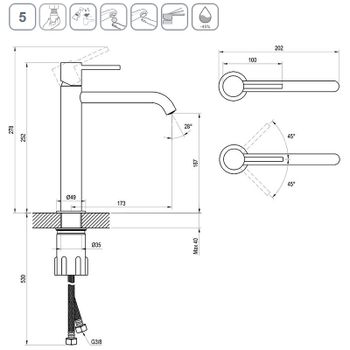 Смеситель для раковины Ravak Espirit ES 014.60RGB X070393 Розовое золото — фото 5, Смесители для раковины