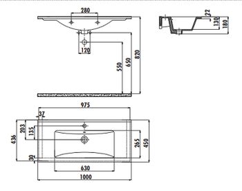 Тумба с раковиной Creavit Verti 100 VE0100.00.VV подвесная Орех — фото 6, Тумбы с раковиной