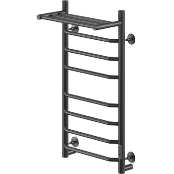 Электрический полотенцесушитель Ника Way-3 80/40 U с полкой Черный матовый — фото 1, Электрические полотенцесушители