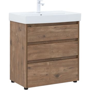 Тумба под раковину Aquanet Nova Lite 75 302474 Дуб рустикальный — фото 1, Тумбы под раковину