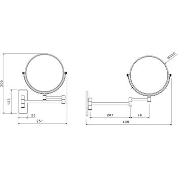 Косметическое зеркало Aquatek AQ4910CR Хром — фото 2, Косметические зеркала