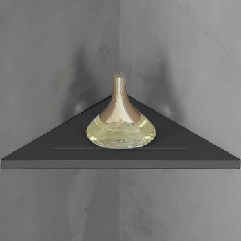 Полка из искусственного камня Abber Stein AS1652MB угловая Черная матовая — фото 1, Полки для ванной и душа