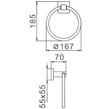Кольцо для полотенец Frap F303 F30304 Сатин — фото 2, Полотенцедержатели