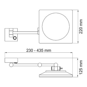 Косметическое зеркало WasserKRAFT K-1008 с подсветкой с увеличением Хром — фото 4, Косметические зеркала
