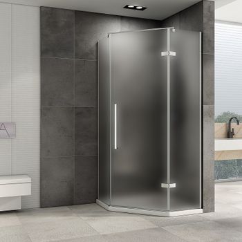 Душевой уголок Abber Ewiges Wasser 90x90 AG05090M профиль Хром стекло матовое — фото 1, Душевые уголки трапеция
