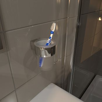 Стакан для зубных щеток Altasan Лотос ЛТ41Х Хром — фото 2, Стаканы для зубных щеток